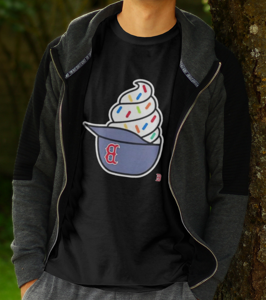 Boston Red Sox Ice Cream Helmet With Sprinkles Baseball Fans T-Shirt