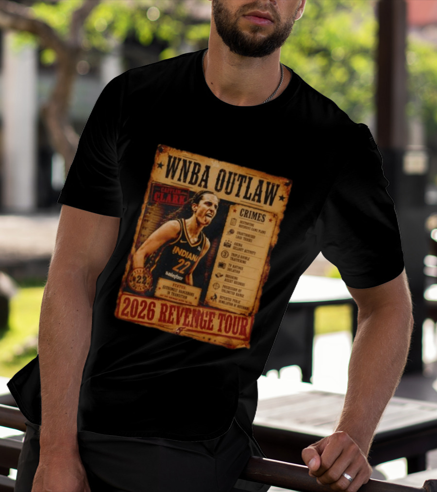 WNBA Outlaw Caitlin Clark Indiana 2026 Revenge Tour T-Shirt
