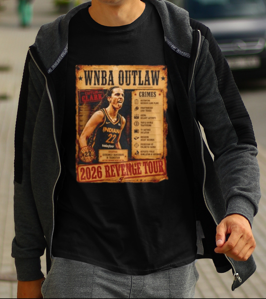 WNBA Outlaw Caitlin Clark Indiana 2026 Revenge Tour T-Shirt