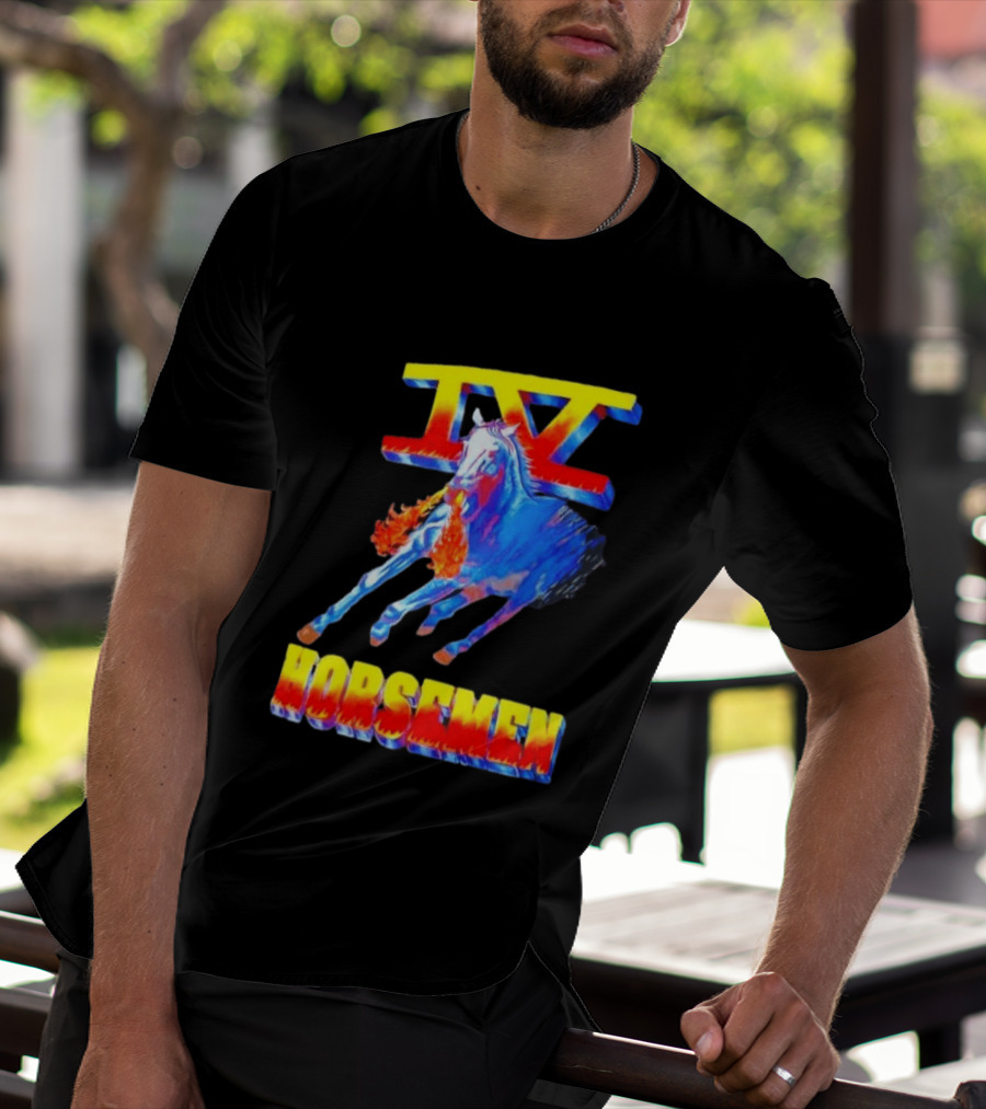 Four Horsemen WWE 90s IV Fiery Horse Retro Wrestling T-Shirt