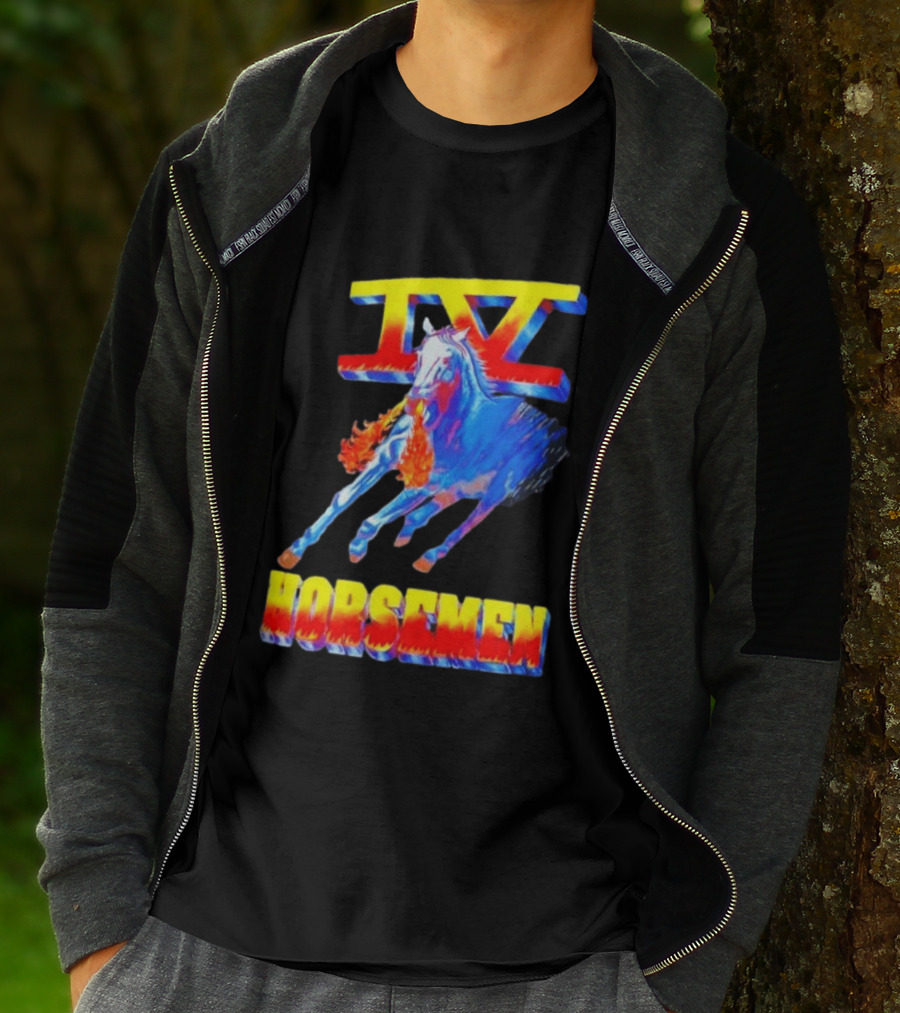 Four Horsemen WWE 90s IV Fiery Horse Retro Wrestling T-Shirt
