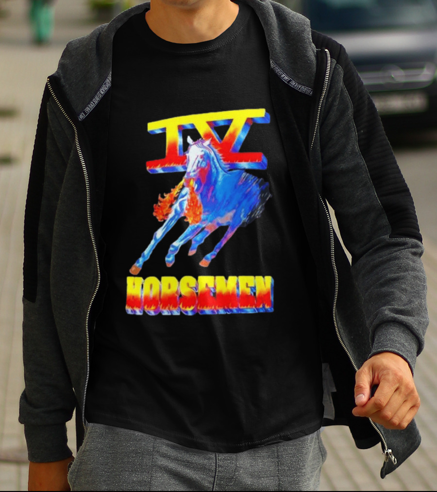 Four Horsemen WWE 90s IV Fiery Horse Retro Wrestling T-Shirt