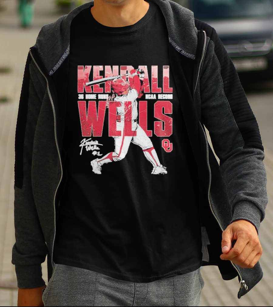 Kendall Wells 36 Home Runs Oklahoma Sooners NCAA Record T-Shirt