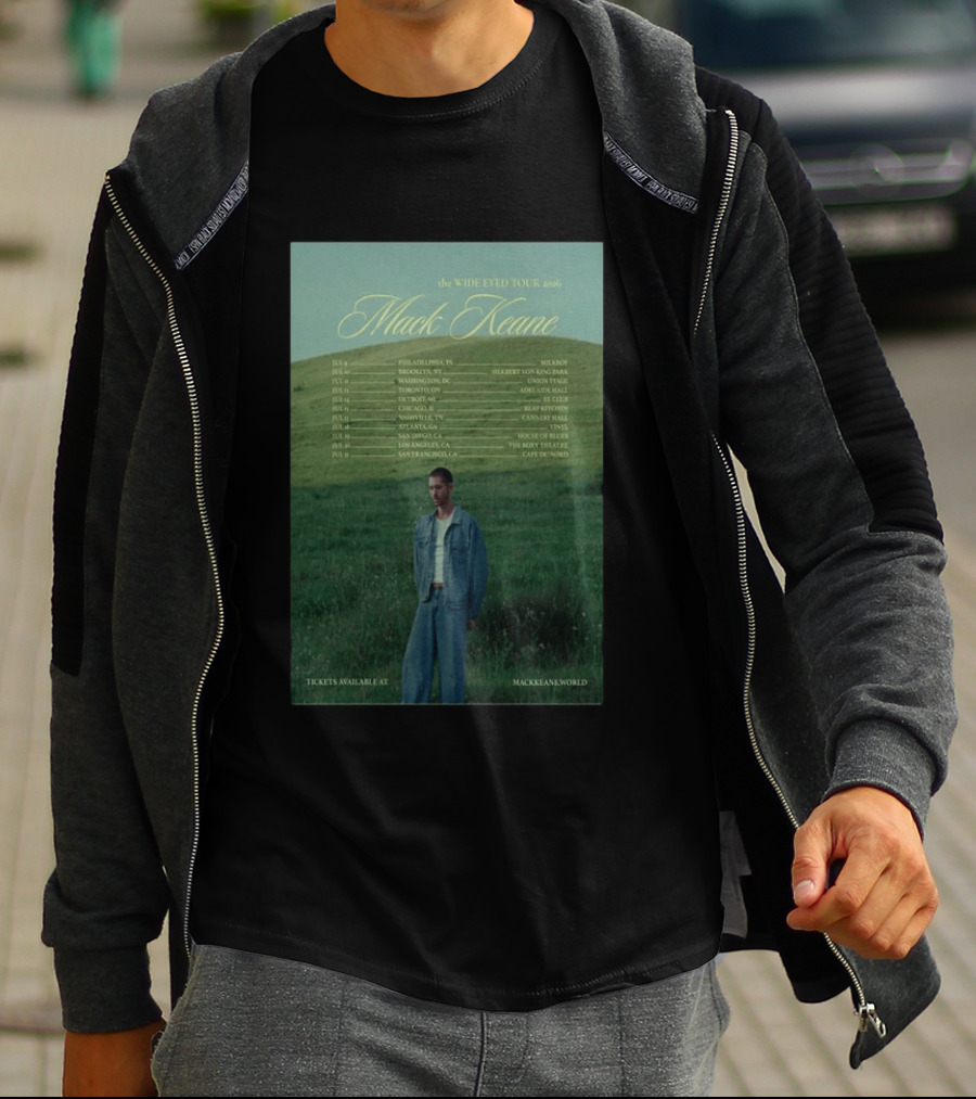 Mack Keane Wide Eyed Tour 2026 Philadelphia Washington Toronto Detroit Montreal Vancouver Atlanta Los Angeles San Francisco T-Shirt