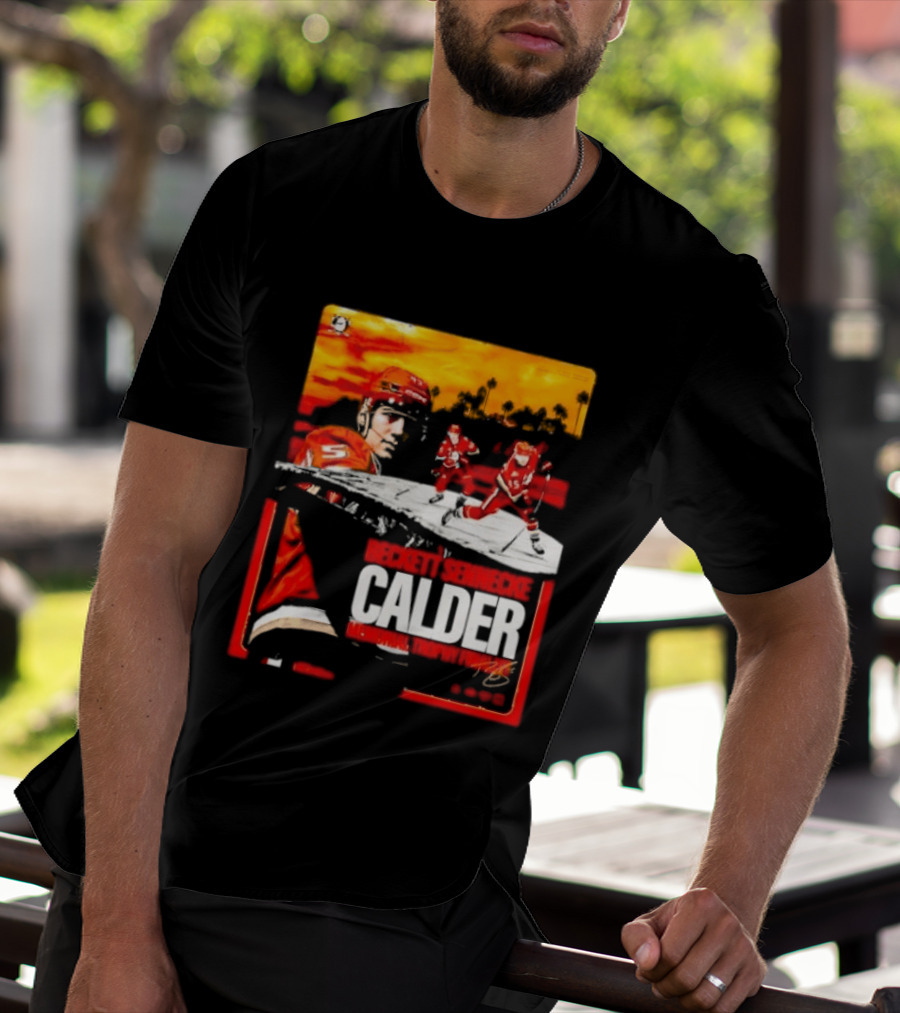 Beckett Sennecke Calder Memorial Trophy Finalist Hockey Player Action Scene T-Shirt