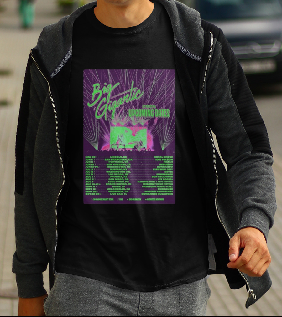 Big Gigantic 2026 Upcoming Dates And Locations T-Shirt