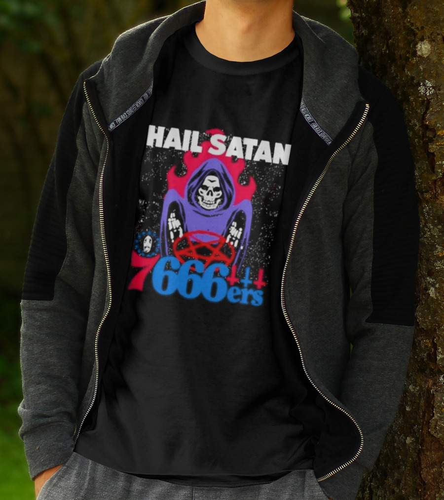 Hail Satan 76ers 666 Flame Creature T-Shirt