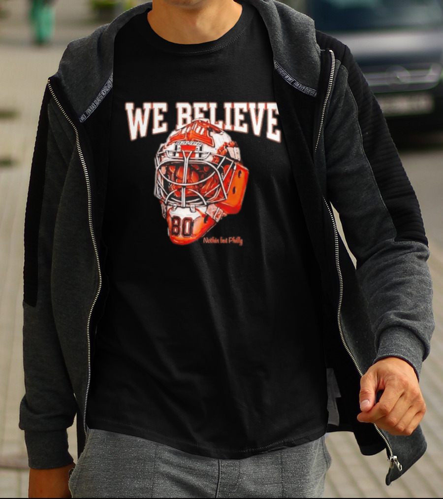 Philadelphia Flyers We Believe Hockey Goalie Mask T-Shirt