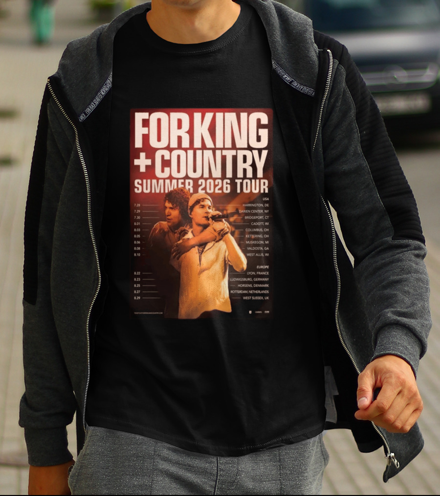 FOR KING + COUNTRY Summer 2026 Tour USA Europe Dates T-Shirt