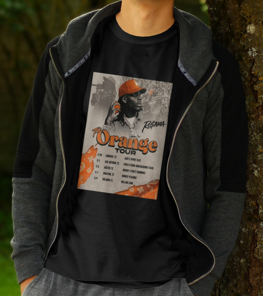RoSama The Orange Tour 2026 Houston Concert The Bronze Peacock May 7 T-Shirt