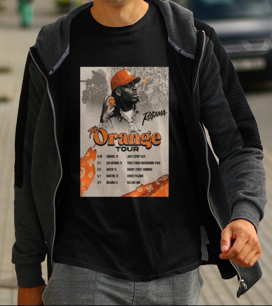 RoSama The Orange Tour 2026 Houston Concert The Bronze Peacock May 7 T-Shirt
