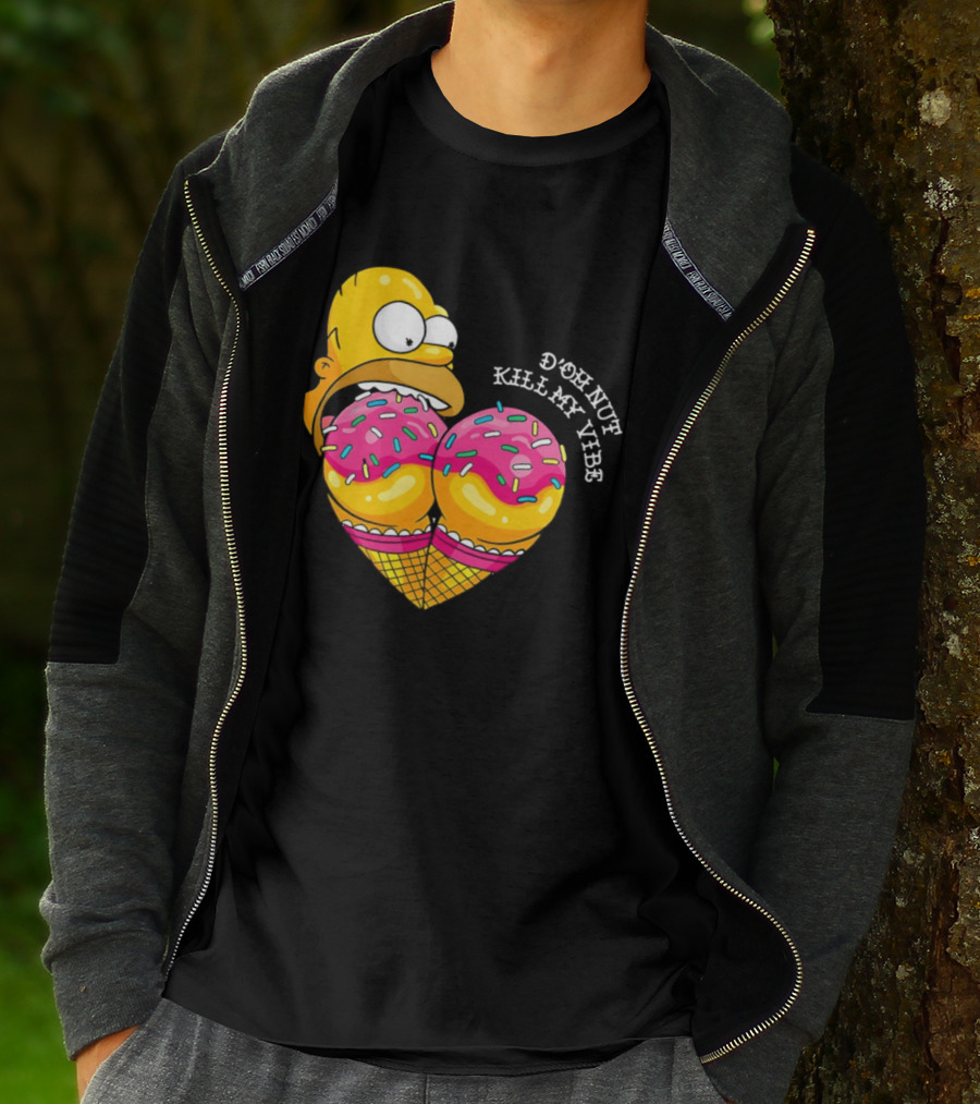 Homer D'oh Nut Kill My Vibe Ice Cream Cone T-Shirt