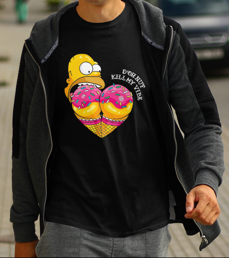 Homer D'oh Nut Kill My Vibe Ice Cream Cone T-Shirt