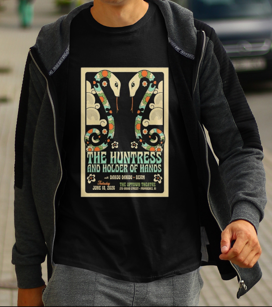 Thursday June 18 2026 The Huntress And Holder Of Hands Dakou Dakou Berm Uptown Theatre Providence RI T-Shirt