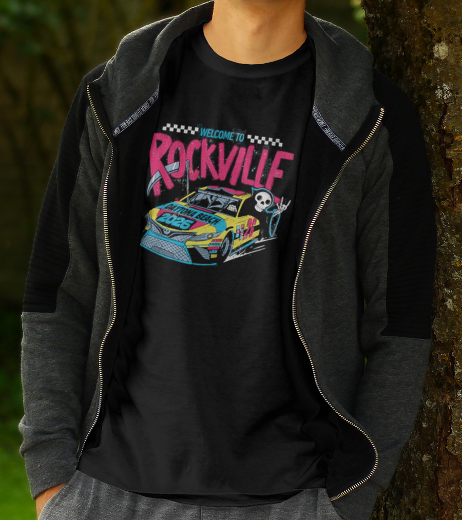 Welcome To Rockville 2026 Daytona Beach Florida Racing Car Devil Horn T-Shirt