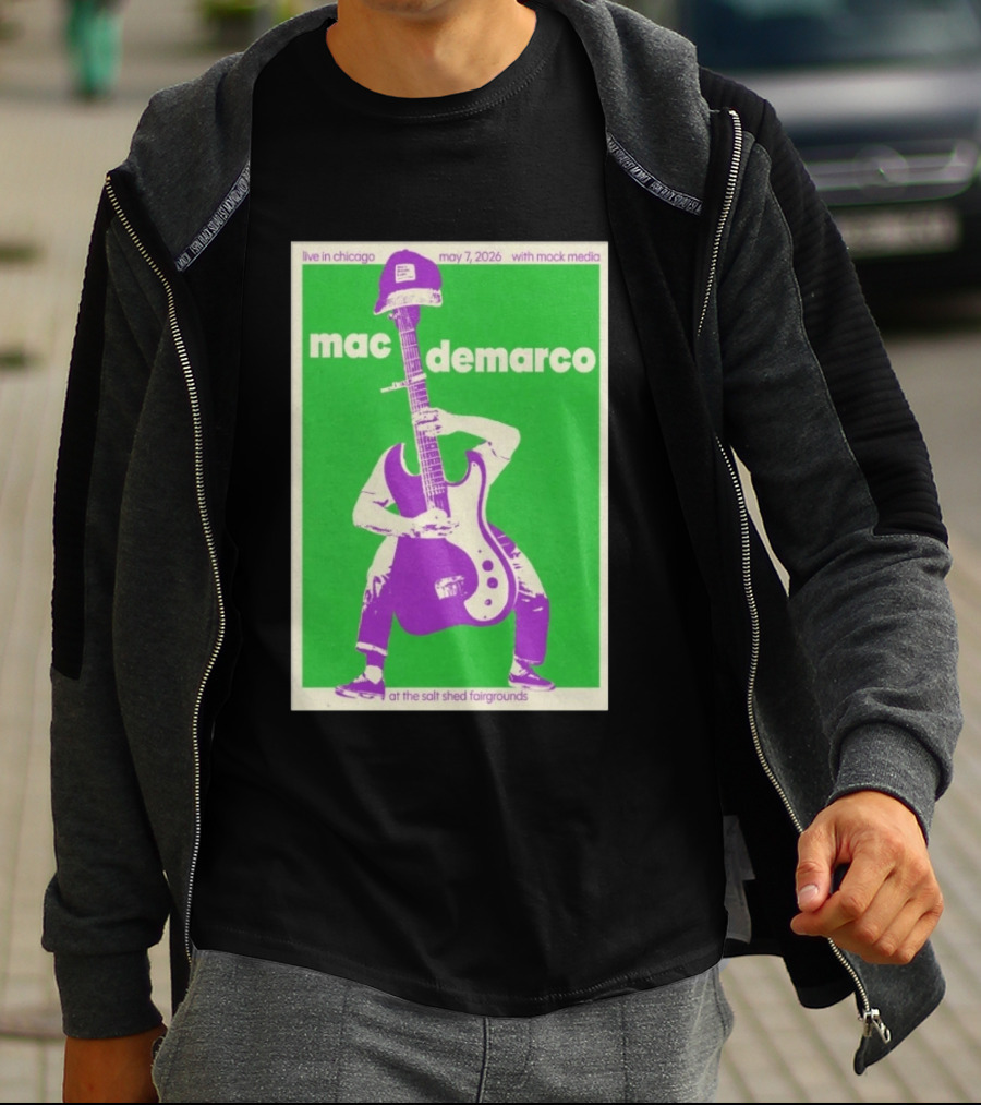 Mac Demarco Live In Chicago May 7 2026 At The Salt Shed Fairgrounds With Mock Media T-Shirt