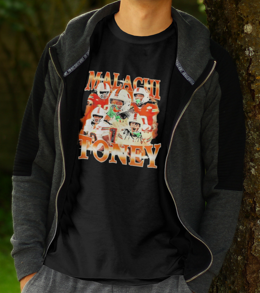Malachi Toney Miami Hurricanes Football Collage T-Shirt