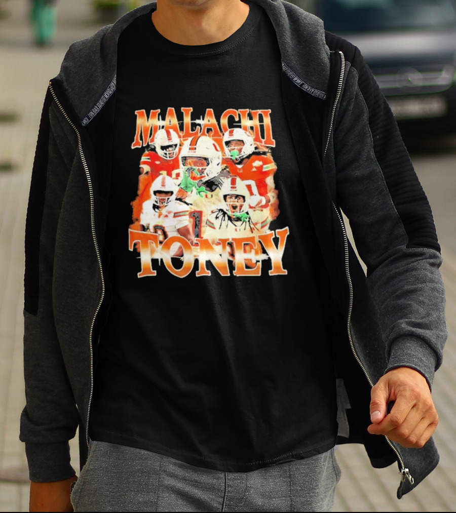 Malachi Toney Miami Hurricanes Football Collage T-Shirt