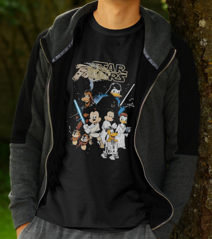 Star Wars Disney Mickey And Friends Sci Fi Cartoon Characters T-Shirt