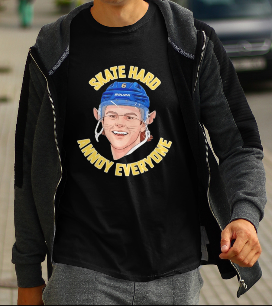 Zach Benson Skate Hard Annoy Everyone Sabres Bauer Helmet T-Shirt