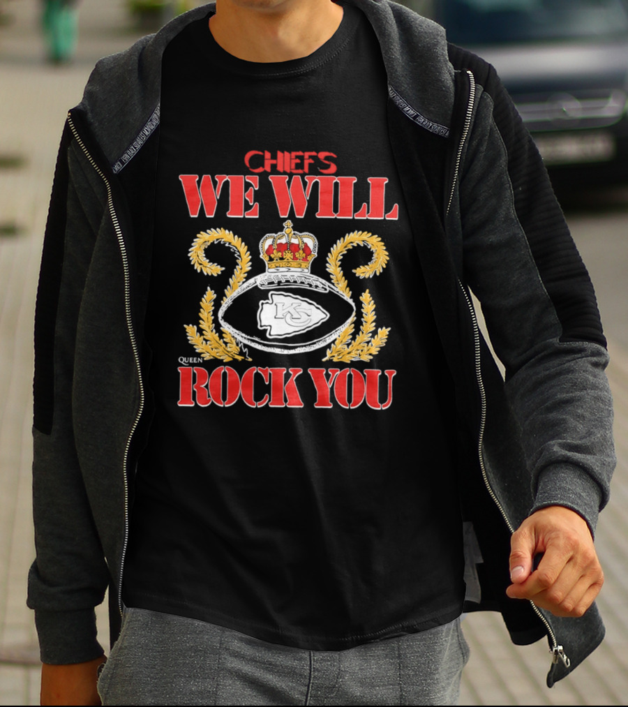 Chiefs We Will Rock You Queen Football Crown T-Shirt