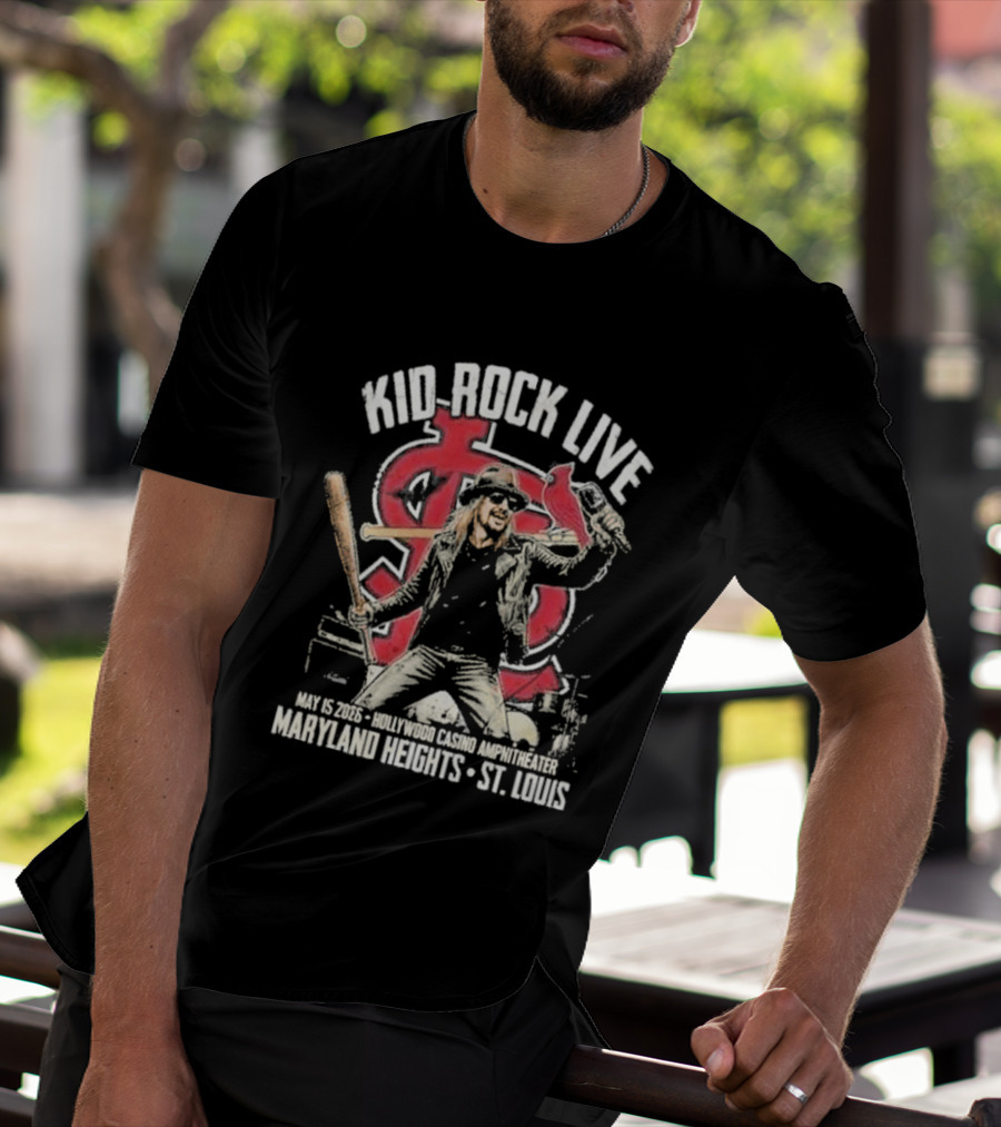 Kid Rock Live May 15 2026 Hollywood Casino Amphitheater St Louis Cardinals Maryland Heights T-Shirt