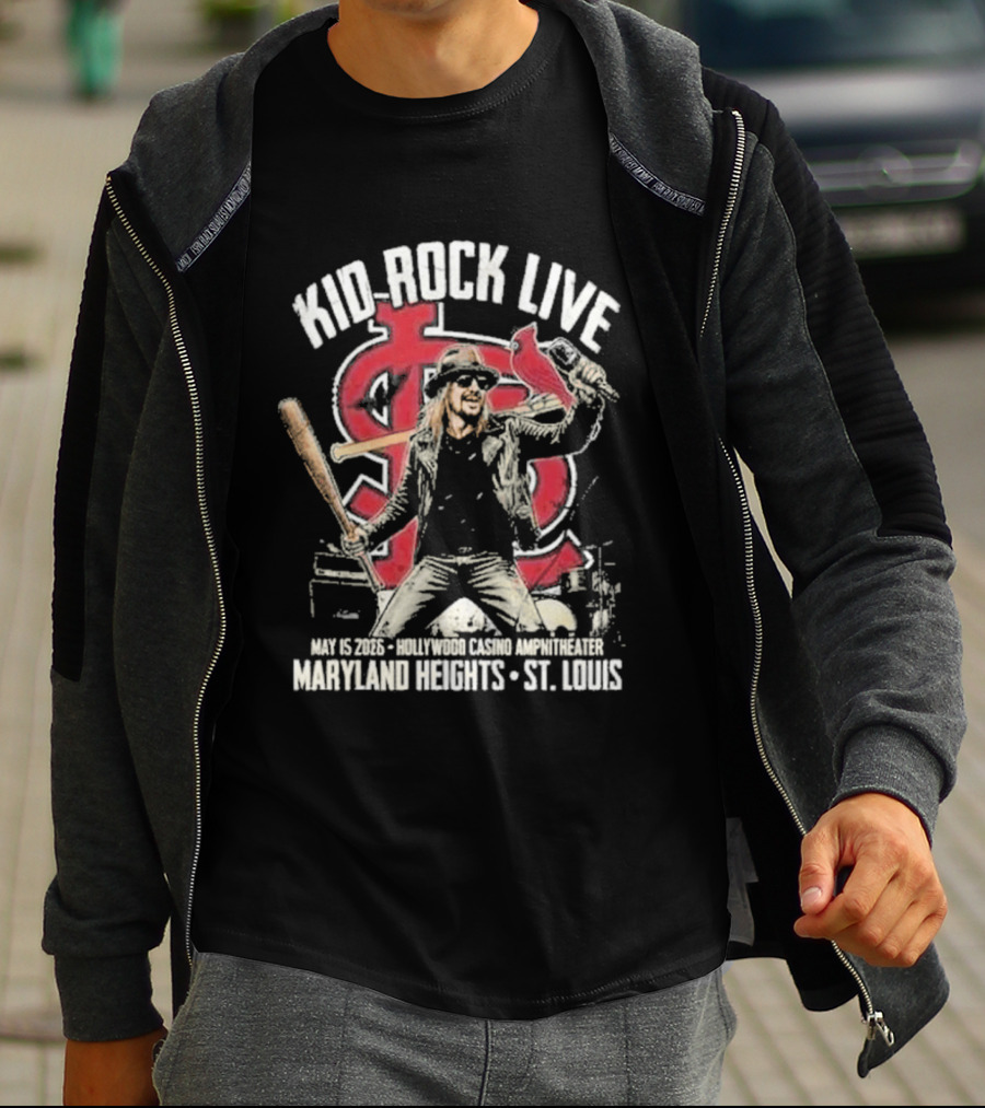 Kid Rock Live May 15 2026 Hollywood Casino Amphitheater St Louis Cardinals Maryland Heights T-Shirt