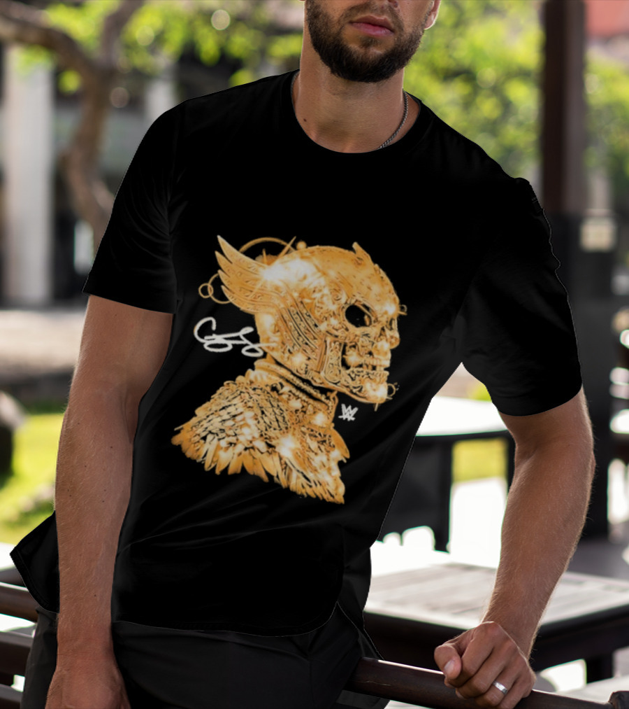 Cody Rhodes Gold Skull Mask Winged WW T-Shirt