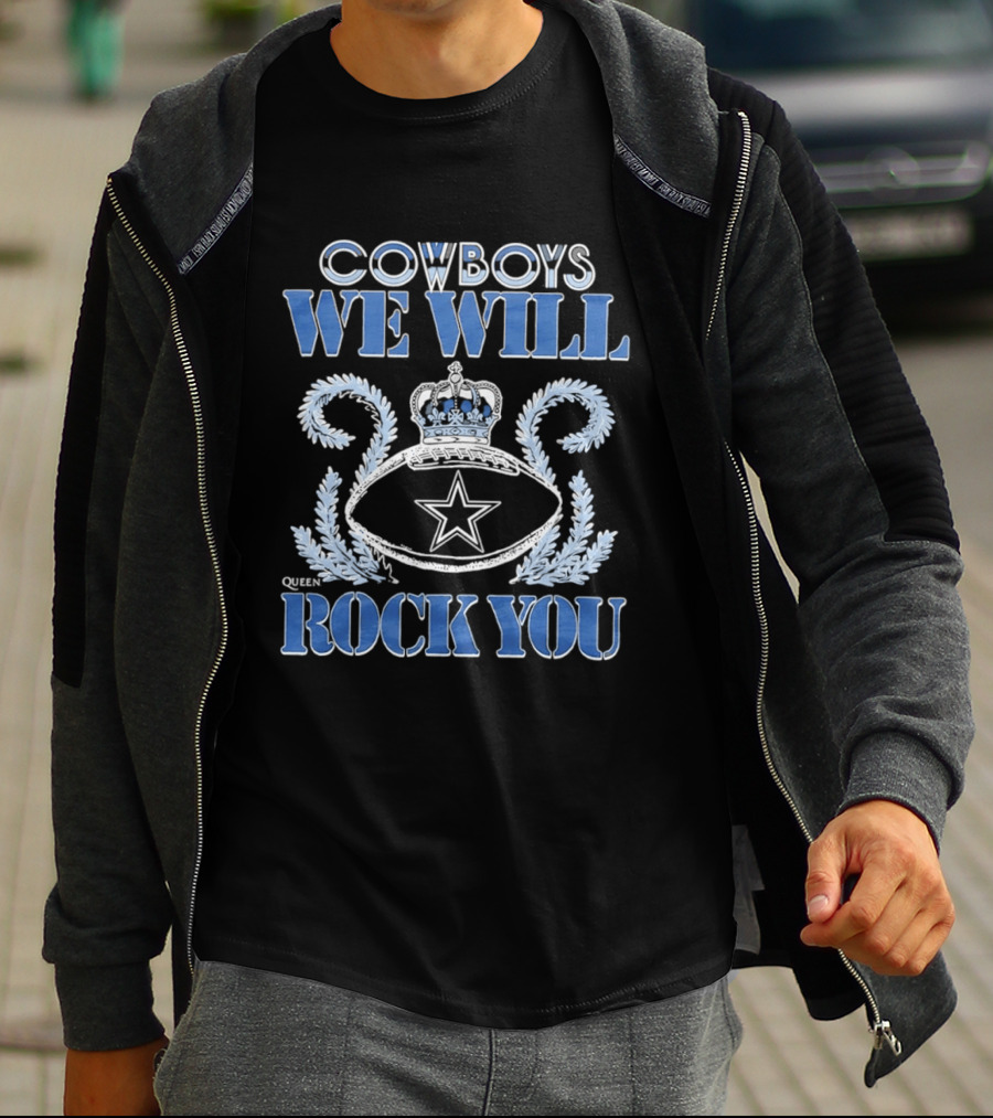 Cowboys We Will Rock You Crowned Football Star T-Shirt