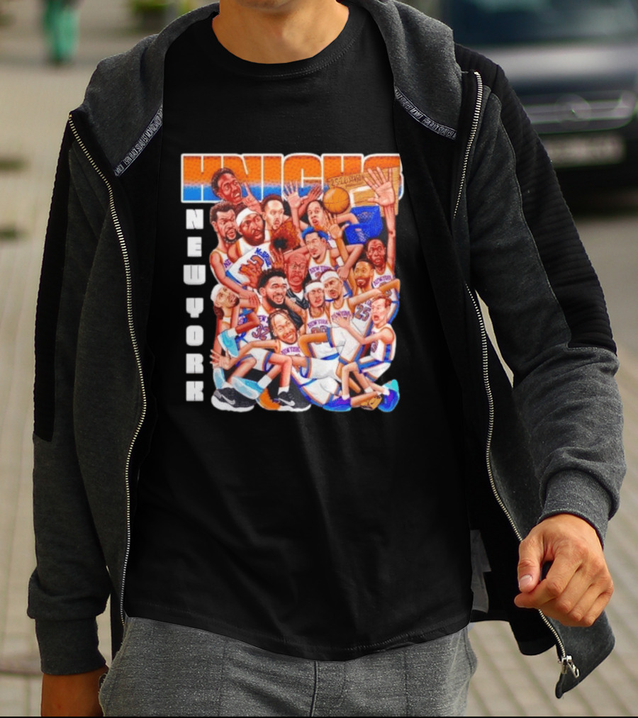 New York Knicks 2026 Season Players Caricature Basketball Team T-Shirt