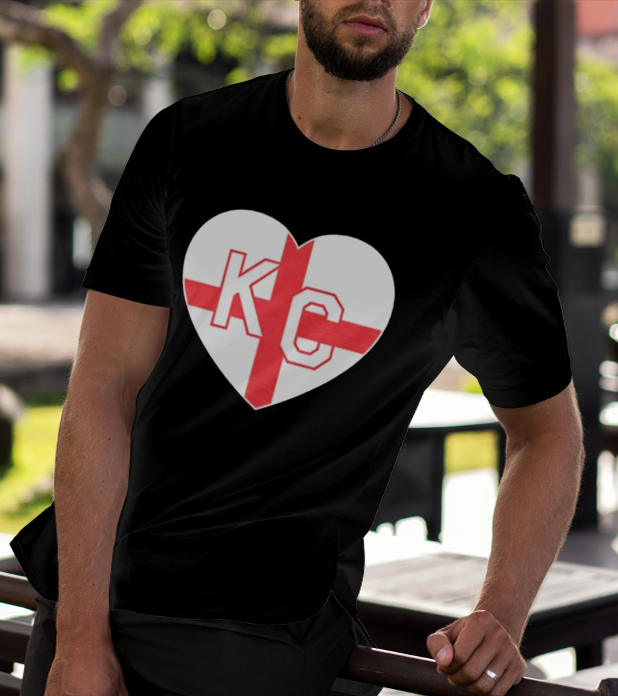 England Kansas City KC Heart Cross T-Shirt