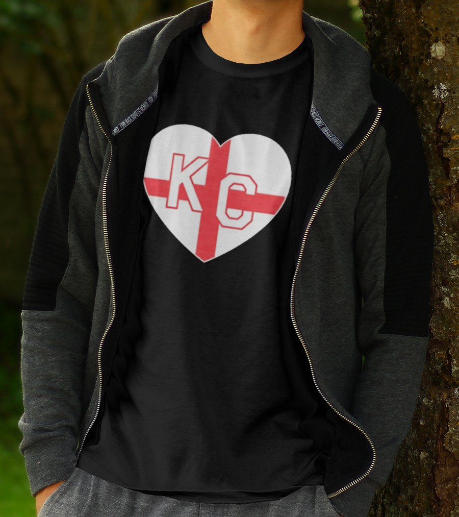 England Kansas City KC Heart Cross T-Shirt