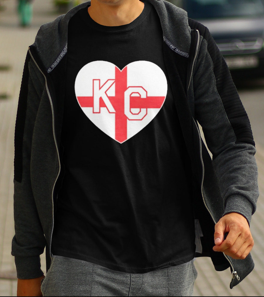 England Kansas City KC Heart Cross T-Shirt