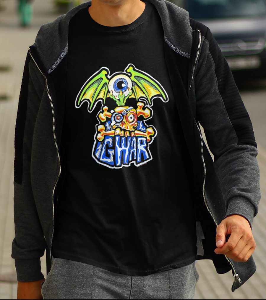 GWAR Flying Eyeball Skull Punk Rock Band Winged Monster T-Shirt
