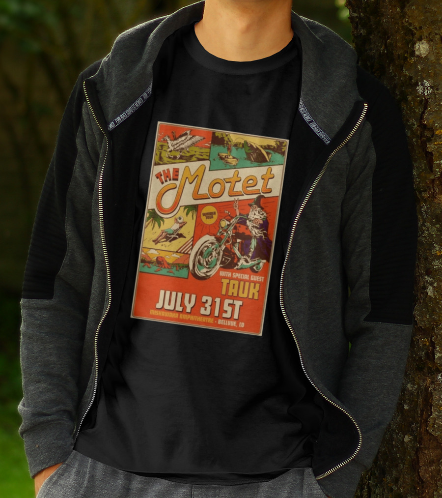 The Motet Summer Tour July 31st Mishawaka Amphitheatre Bellvue CO With Special Guest Tauk T-Shirt