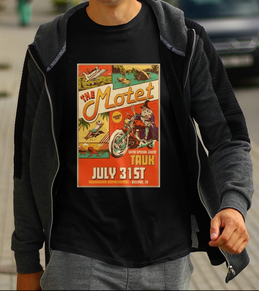 The Motet Summer Tour July 31st Mishawaka Amphitheatre Bellvue CO With Special Guest Tauk T-Shirt