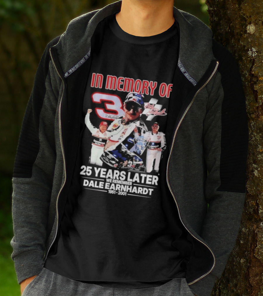 In Memory Of Dale Earnhardt 3 Number Tribute 25 Years Later T-Shirt
