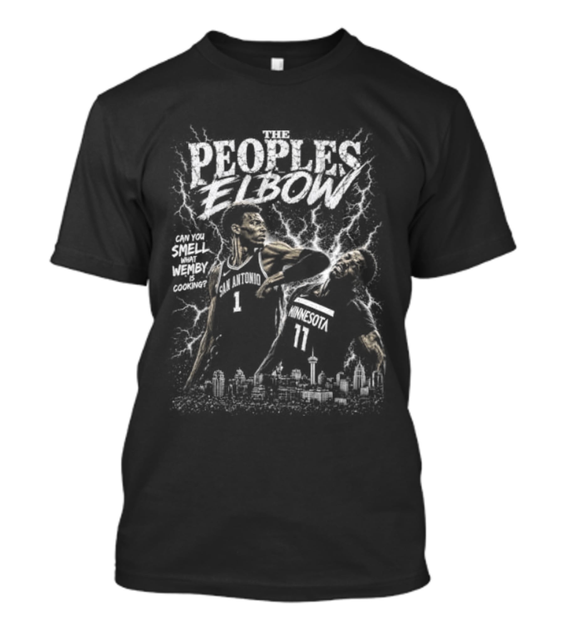 Victor Wembanyama Peoples Elbow Naz Reid Basketball T-Shirt