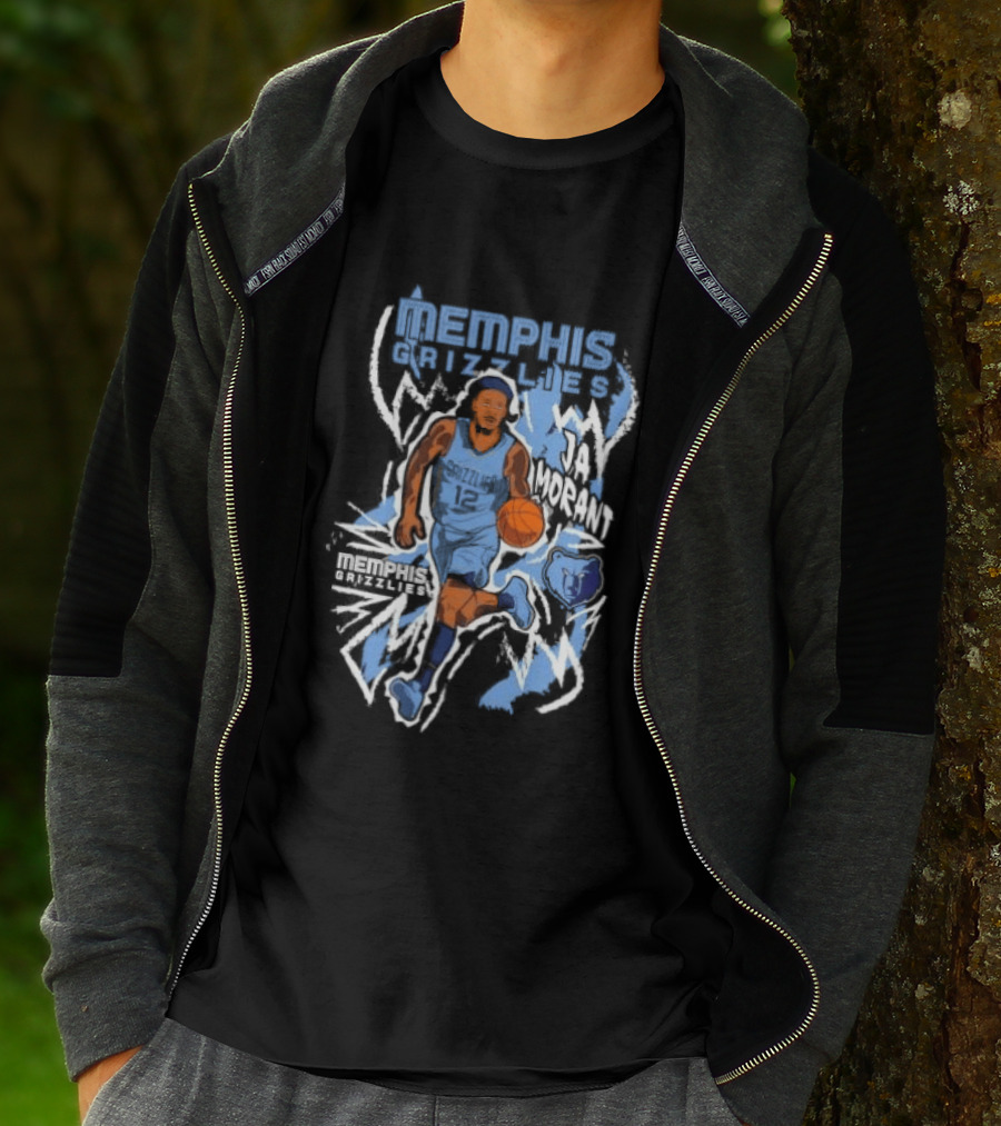 Ja Morant Memphis Grizzlies 12 NBA Chalked Up Dribble T-Shirt