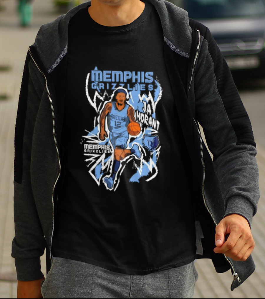 Ja Morant Memphis Grizzlies 12 NBA Chalked Up Dribble T-Shirt