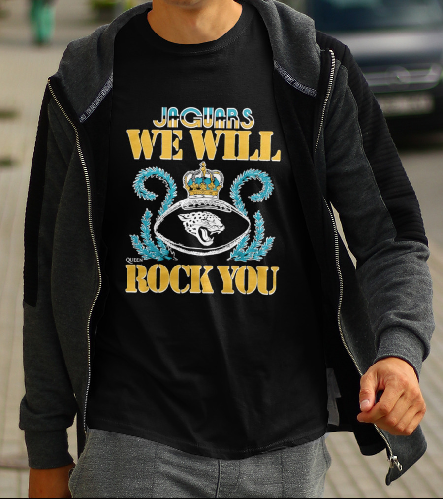 Jaguars We Will Rock You Crown Football T-Shirt