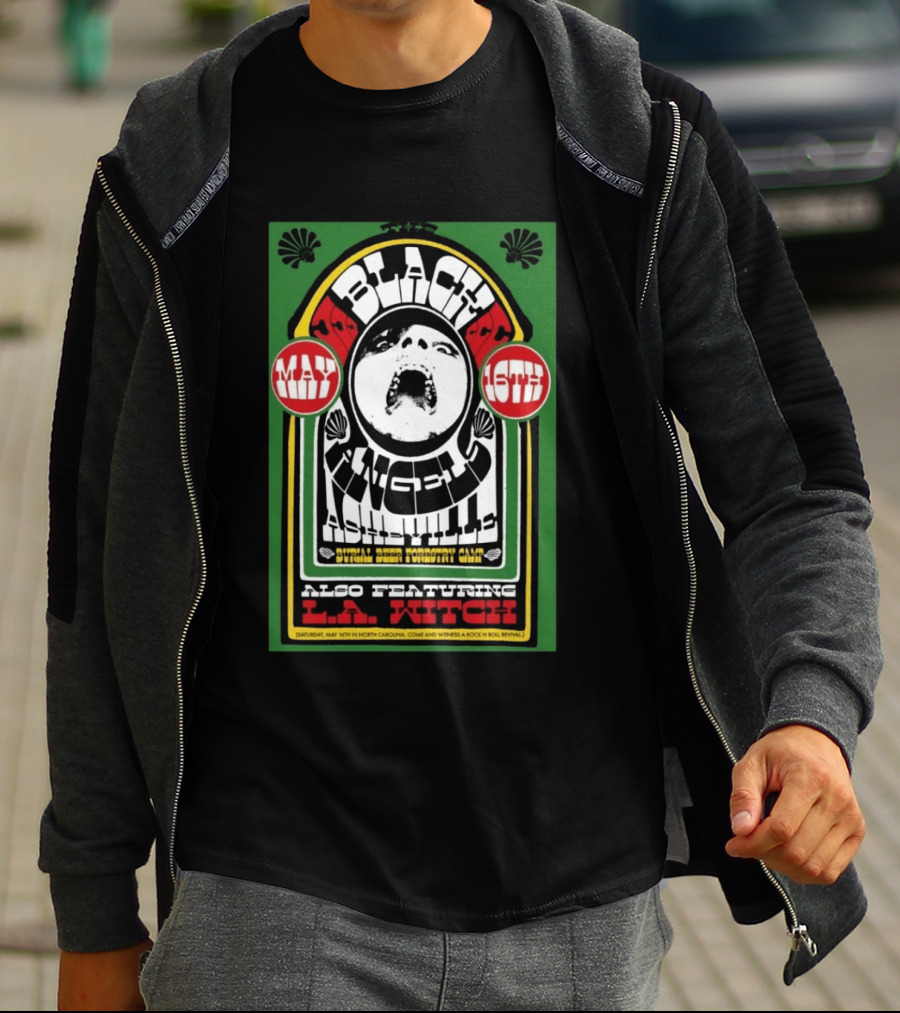 The Black Angels Asheville May 16th Concert Featuring L.A. Witch 2026 T-Shirt