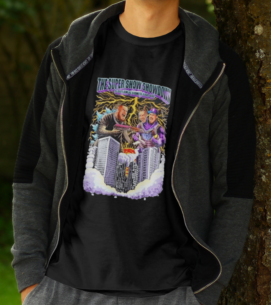 The Super Show Showdown FJ Outlaw Vs Siamese Goat God Lightning Clash Skyscraper Battle T-Shirt