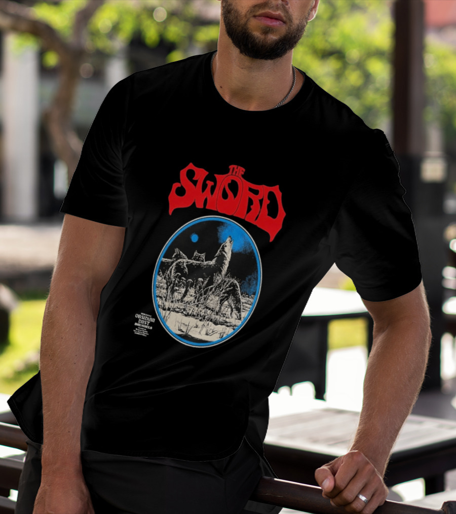 The Sword Brussels Belgium May 17 2026 Wolf Howling At Moon T-Shirt