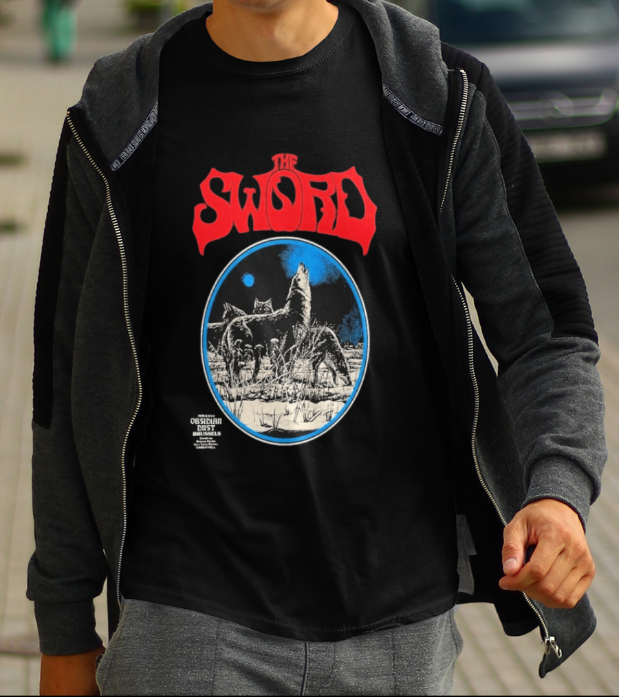 The Sword Brussels Belgium May 17 2026 Wolf Howling At Moon T-Shirt