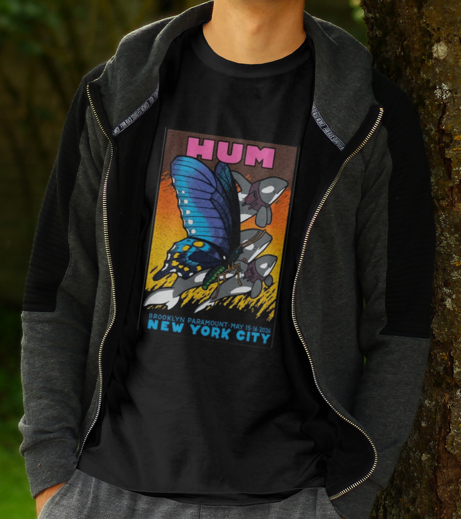 HUM Brooklyn Paramount May 15 16 2026 New York City Butterfly And Spaceships T-Shirt