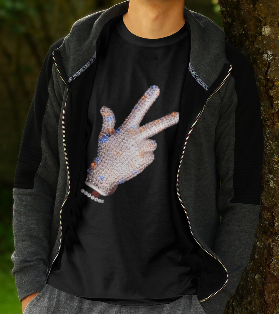 Captain Iceman New York Knicks Drake Iceman Sequined Glove Hand Gesture T-Shirt