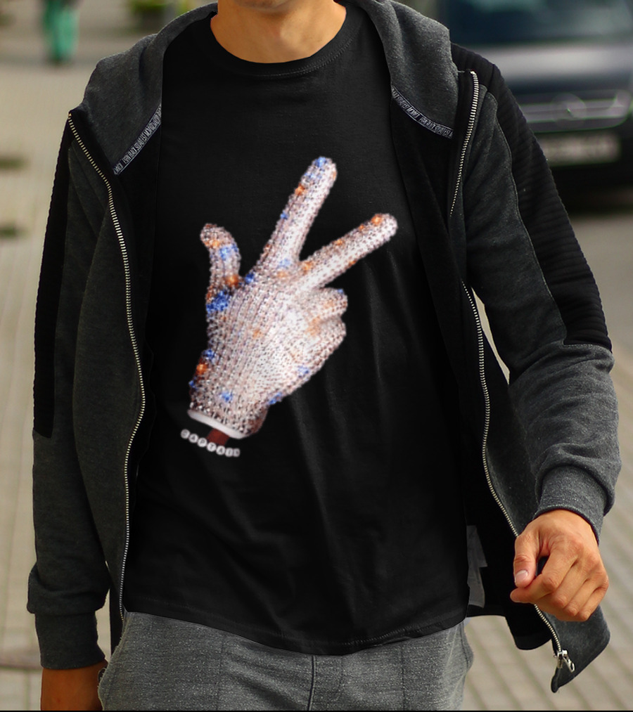 Captain Iceman New York Knicks Drake Iceman Sequined Glove Hand Gesture T-Shirt