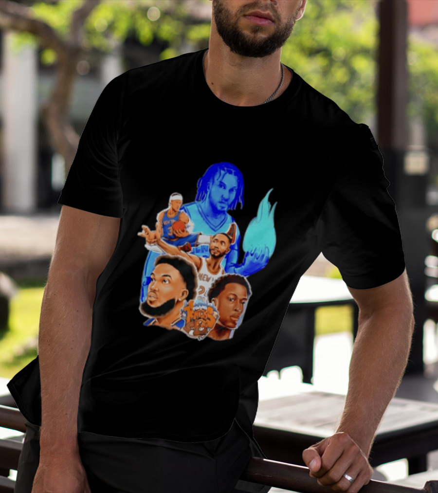 Knicks Jalen Brunson OG Anunoby Mikal Bridges Karl Anthony Towns Basketball T-Shirt