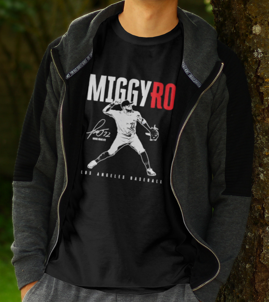 Miguel Rojas 72 Los Angeles Baseball MiggyRo Player Signature T-Shirt